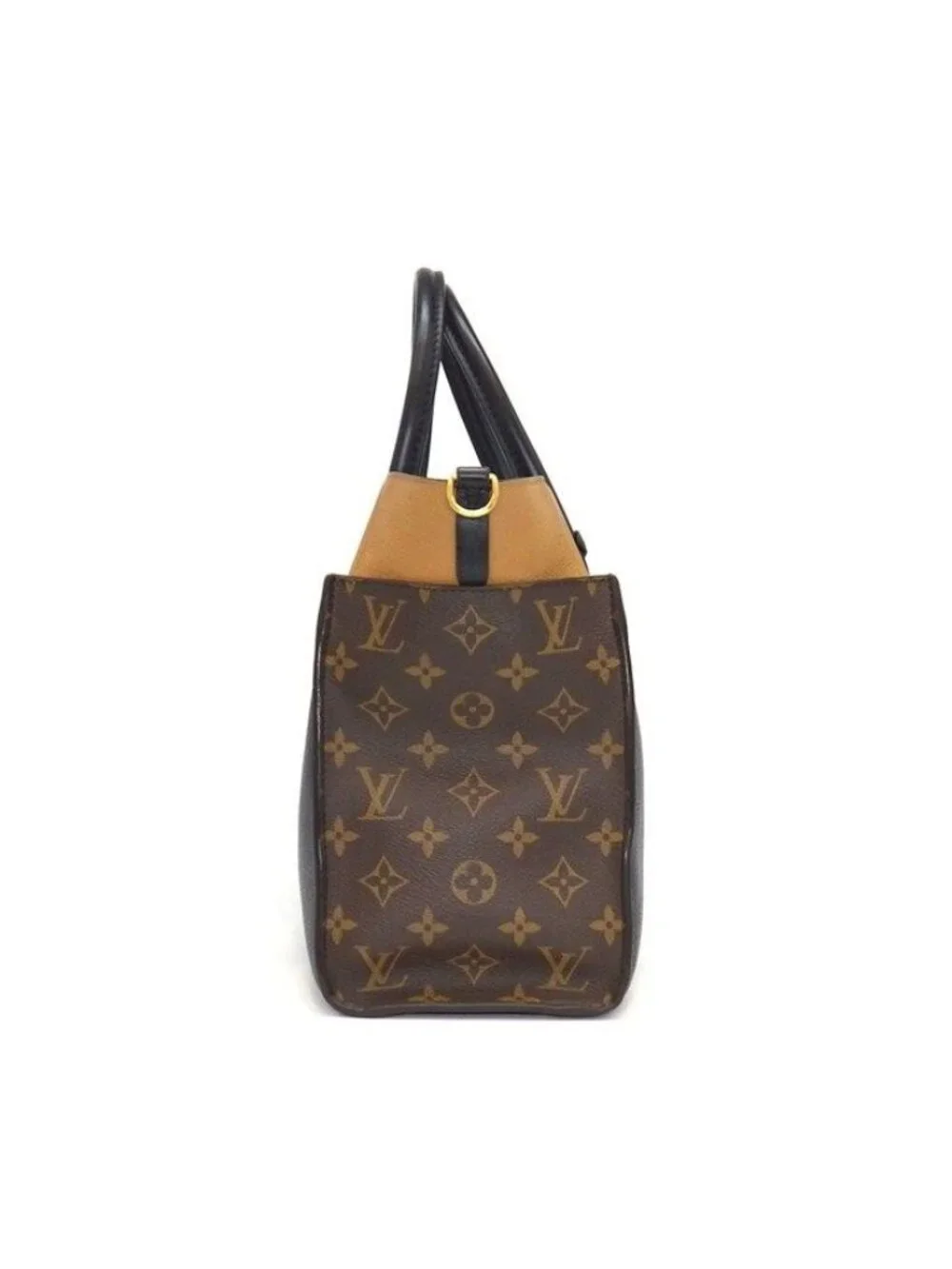 Louis Vuitton Tote Bag on My Side MM Monogram Canvas Black Grain Calfskin